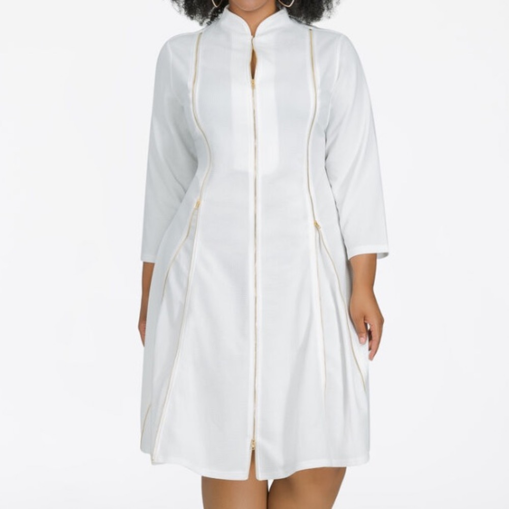 ZIP-FRONT PLEATED A-LINE - Picture 2 of 4